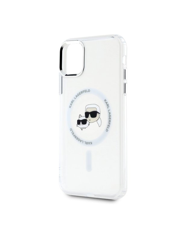 Karl Lagerfeld IML K&CH Heads Metal Frame MagSafe Case Защитный чехол для iPhone 11 / прозрачный