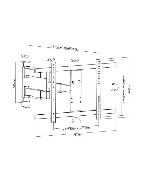 Multibrackets MB-0150 Настенное ТВ крепление 65" / 30kg