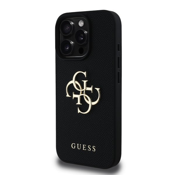 Guess PU Grained 4G Metal Logo Чехол Case для Apple iPhone 16 Pro