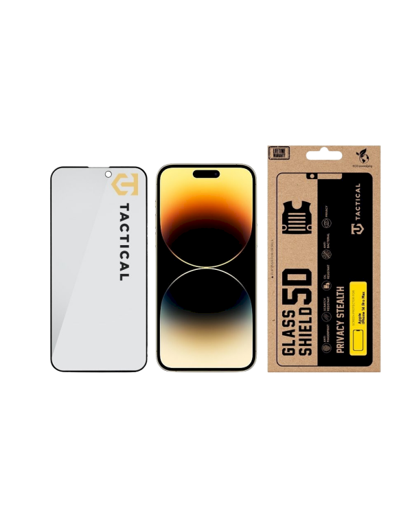Tactical Glass Shield Privacy Stealth 5D Защитное стекло для Apple iPhone 14 Pro Max / чёрный
