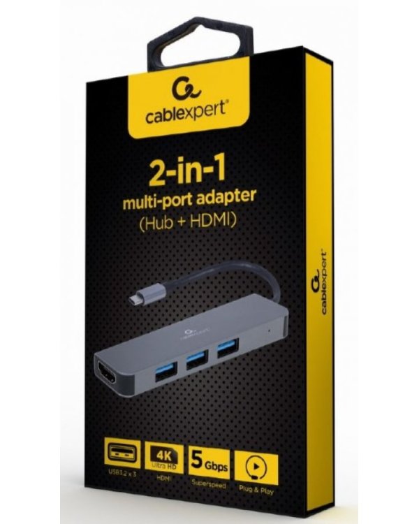 Gembird USB Type-C 2in1 Multi-port Адаптер (Hub + HDMI)