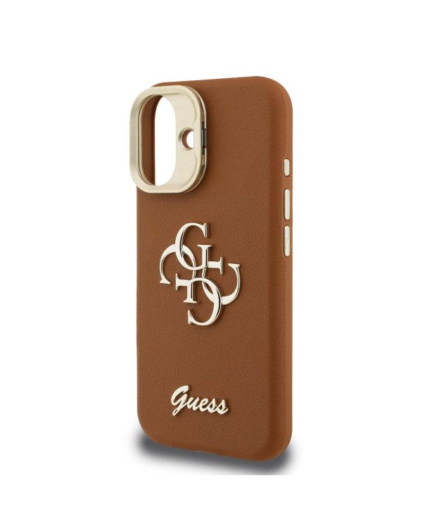 Guess PU Grained 4G Logo Stand Camera Frame Case Чехол для Apple iPhone 16