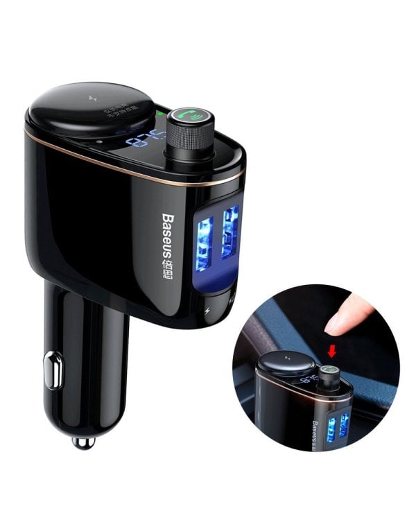 Baseus Locomotive Автомобильный FM Трансмиттер 3.4A / USB Flash / Bluetooth 4.2