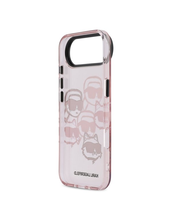 Karl Lagerfeld IML Multi Karl and Choupette Heads Case Защитный чехол для iPhone Air / розовый