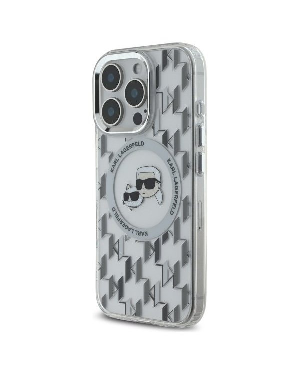 Karl Lagerfeld Hard IML Monogram Karl&Choupette Head MagSafe Case Чехол для Apple iPhone 16 Pro