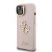 Guess PU Grained 4G Logo Stand Camera Frame Case Защитный чехол для iPhone 13 / розовый
