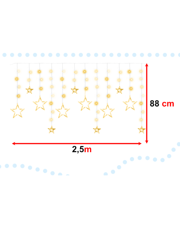 Дополнительное изображение книги «RoGer LED Подвесные Звезды 2,5m / 138LED Тепло-белый»