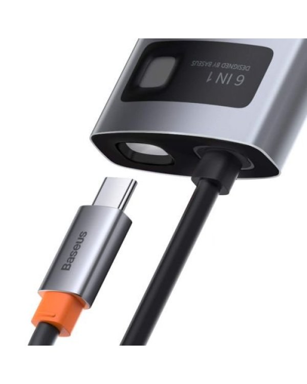 Baseus CAHUB-CW0G HUB Metal Gleam Series 6in1 Multifunctional Type-C to Type-C PD 100W / HDMI 4K-30 Hz / 3x USB 3.2 / RJ45