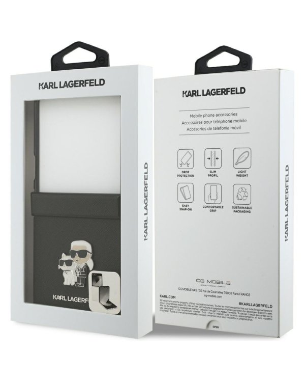 Karl Lagerfeld PU Saffiano Karl and Choupette Case Чехол для Samsung Galaxy Z Flip7