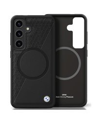 BMW Leather Half Textured MagSafe Чехол для Samsung Galaxy S25