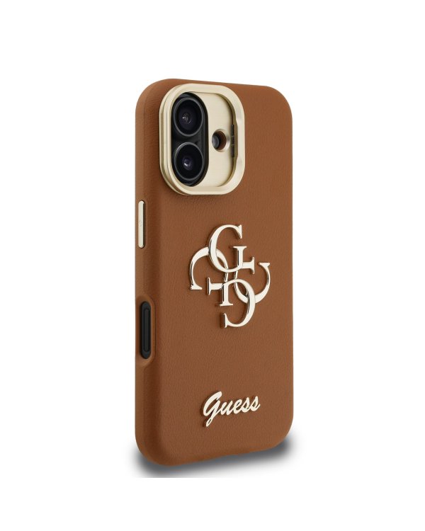 Guess PU Grained 4G Logo Stand Camera Frame Case Чехол для Apple iPhone 16