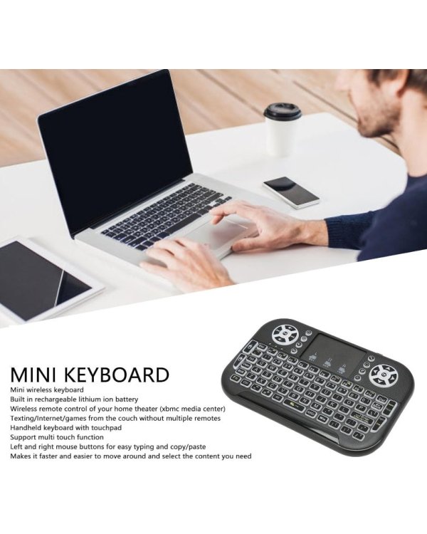 RoGer QL268 Wireless Mini Keyboard Беспроводная Клавиатура PC / PS3 / XBOX 360 / Smart TV / Android + Тачпад (С RGB Подсветкой)