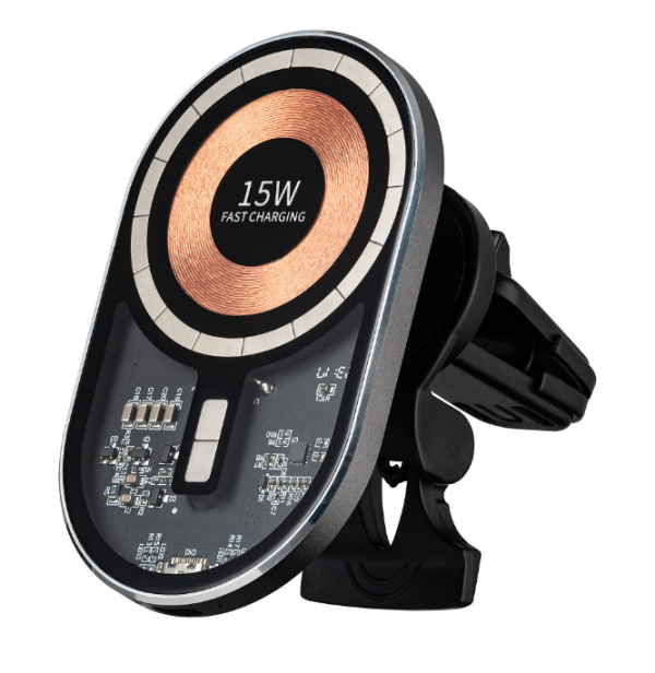 Qualo QTUS-K-15-07 Transparent Автомобильный Держатель с Идуктивной Зарядкой 15W