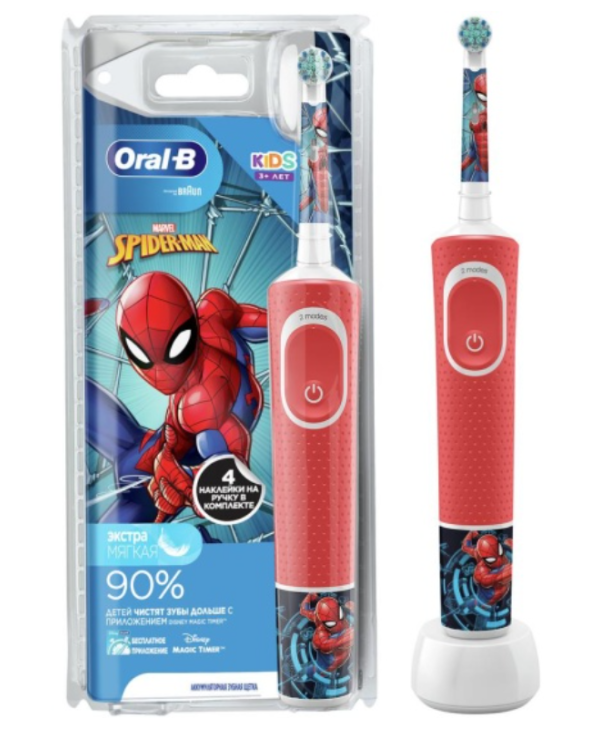 Oral-B D100 Vitality Kids Spiderman Электрическая Зубная Щетка