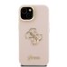 Guess PU Grained 4G Logo Stand Camera Frame Case Защитный чехол для iPhone 15 / розовый