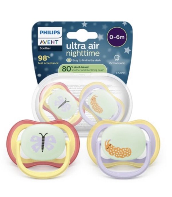 Philips Avent Ultra Air Night Детские Пустышки 0-6m 2шт