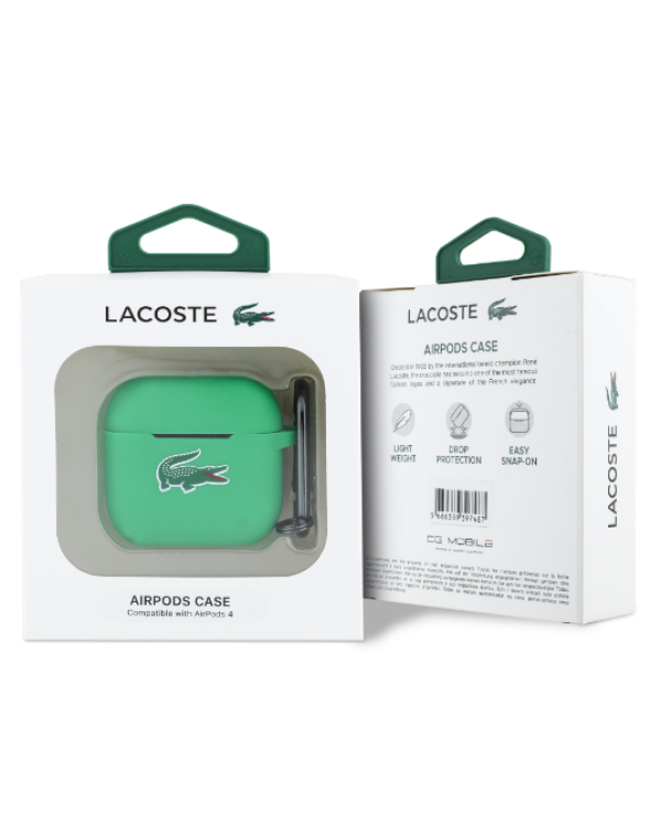Lacoste Liquid Silicone Croc Logo Case Чехол для наушников Apple AirPods 4