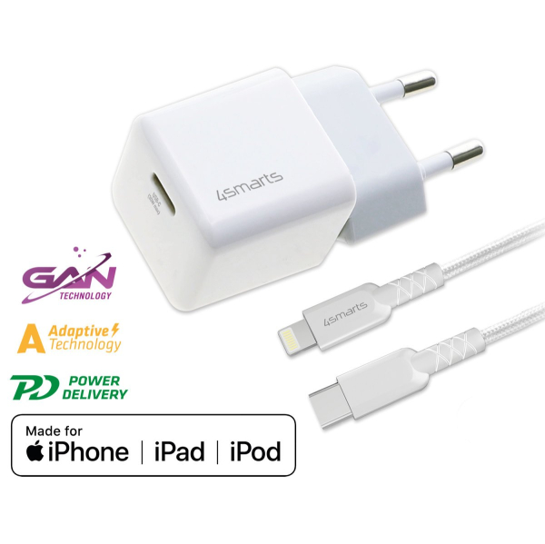 4smarts VoltPlug Mini PD 30W с GaN USB-C на Lightning / MFI / 1.5m