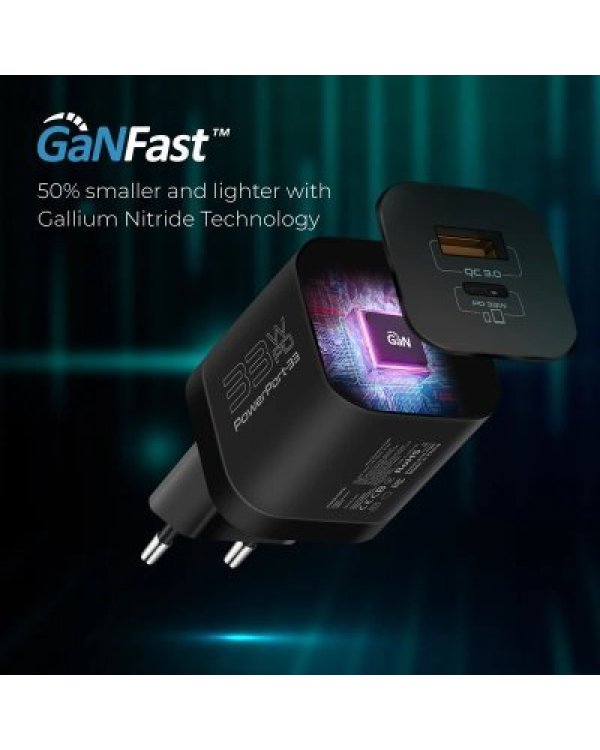 PROMATE PowerPort-33 GaNFast Зарядное устройство 33W / USB-C PD / USB-A