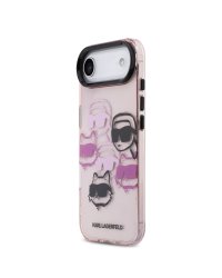 Karl Lagerfeld IML Multi Karl and Choupette Heads Case Защитный чехол для iPhone Air / розовый