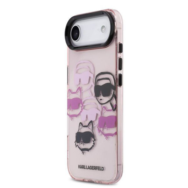 Karl Lagerfeld IML Multi Karl and Choupette Heads Case Защитный чехол для iPhone Air / розовый