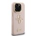 Guess PU Grained 4G Logo Stand Camera Frame Case Защитный чехол для iPhone 15 Pro Max / розовый