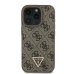 Guess Leather 4G Triangle Strass Защитный Чехол для Apple iPhone 16 Pro Max