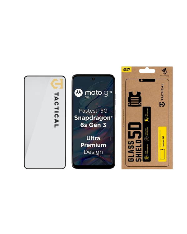 Tactical Glass Shield 5D Защитное стекло для Motorola G45 / чёрный