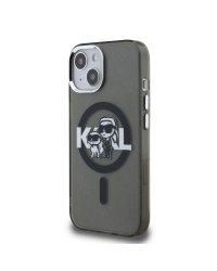 Karl Lagerfeld IML Glitter Karl and Choupette Sketch MagSafe Защитный чехол для iPhone 15 / чёрный