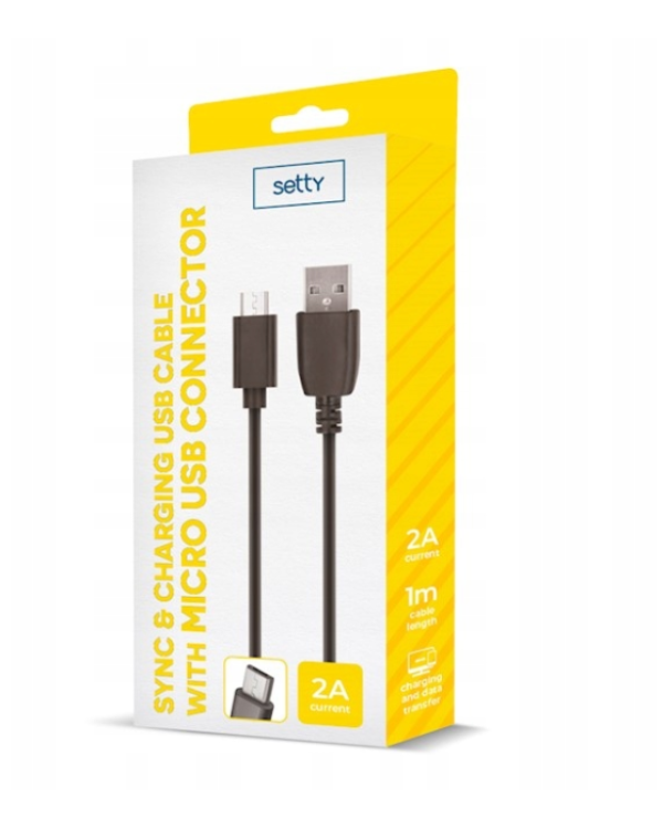 Setty Кабель USB-A - microUSB / 1m / 10W / черный
