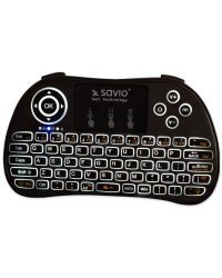 Savio KW-02 Беспроводная Клавиатура PC / PS4 / XBOX / Smart TV / Android + Тачпад Черная (С Подсветкой)
