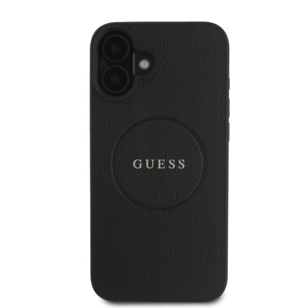 Guess PU Grained Classic Logo MagSafe Case Защитный чехол для iPhone 16 / чёрный