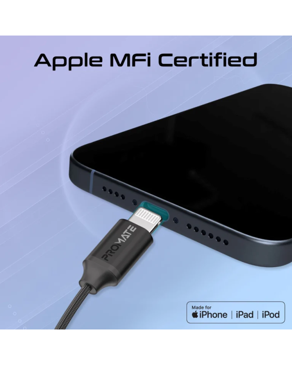 Promate MonoPod Ergonomic Mono MFI Certified In-Ear Проводные наушники Lightning / 1.3m