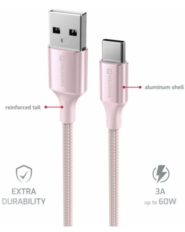 Swissten Textile II USB - USB-C Kабель для передачи данных и зарядки 1.5m