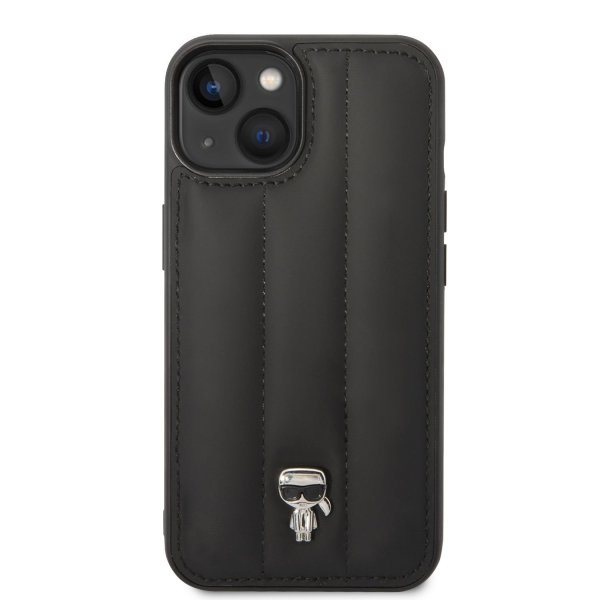 Karl Lagerfeld Quilted Puffy Ikonik Logo Case Защитный чехол для iPhone 14 Plus / чёрный