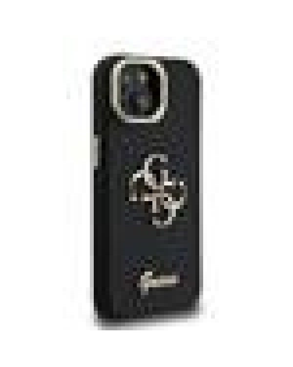 Guess PU Grained 4G Logo Stand Camera Frame Case Защитный чехол для iPhone 13 / чёрный