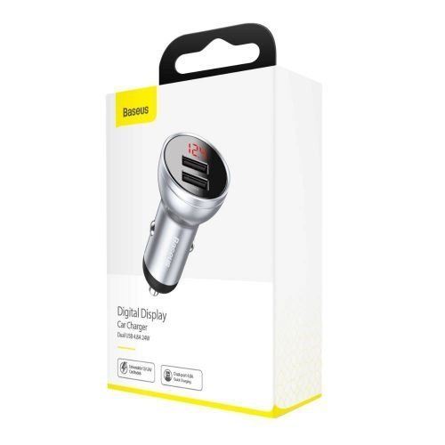 Baseus Digital Display Dual USB Модулятор 4.8A / 24W Baseus Digital Display Dual USB Модулятор 4.8A / 24W