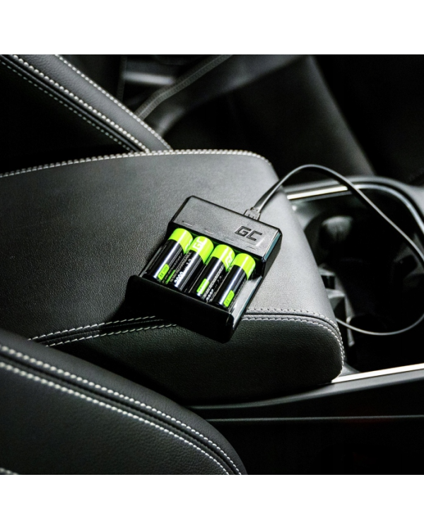 Green Cell VitalCharger Зарядное устройство для батареек + 2 батарейки AA / 2000mA и 2 батарейки AAA / 800mAh