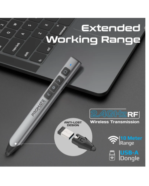 Promate ProPointer-S Универсальный интуитивный беспроводной презентатор со стилусом