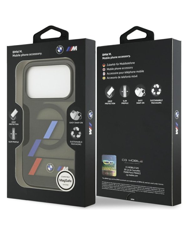 BMW M IML Metal Buttons Tricolor Lines MagSafe Case Защитный Чехол для Apple iPhone 17 Pro