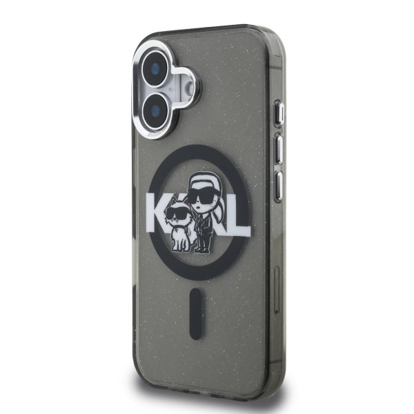 Karl Lagerfeld IML Glitter Karl and Choupette Sketch MagSafe Case Чехол для Apple iPhone 16