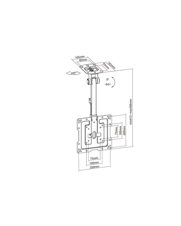 Multibrackets MB-3090 потолочный кронштейн для телевизора 23"-55" / 20kg