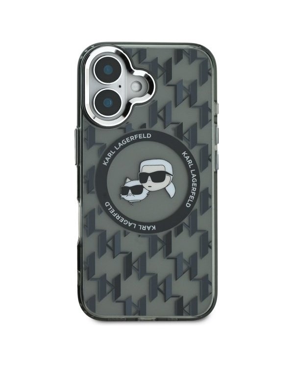 Karl Lagerfeld Hard IML Monogram Karl&Choupette Head MagSafe Case Чехол для Apple iPhone 16