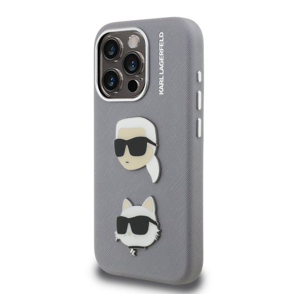 Karl Lagerfeld Grained PU K&CH Heads Case Чехол для Apple iPhone 15 Pro Max