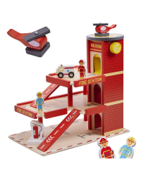 Lulilo Детская деревянная парковка Пожарная станция