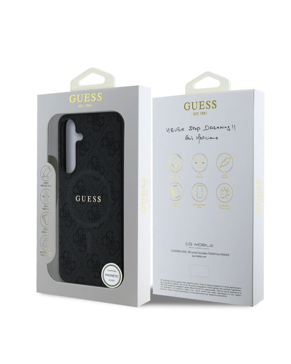 Guess PU Leather 4G Colored Ring MagSafe Чехол для Samsung Galaxy S25 Plus