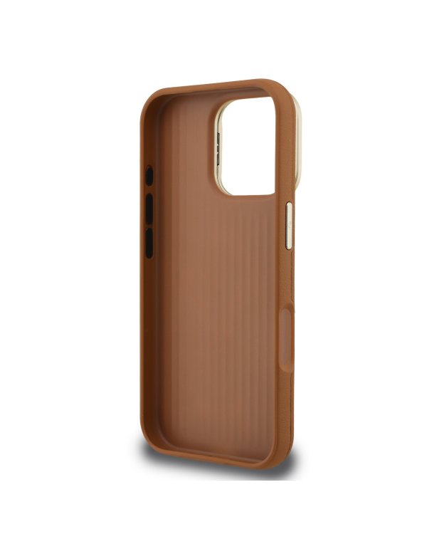 Guess PU Grained 4G Logo Stand Camera Frame Case Чехол для Apple iPhone 16 Pro