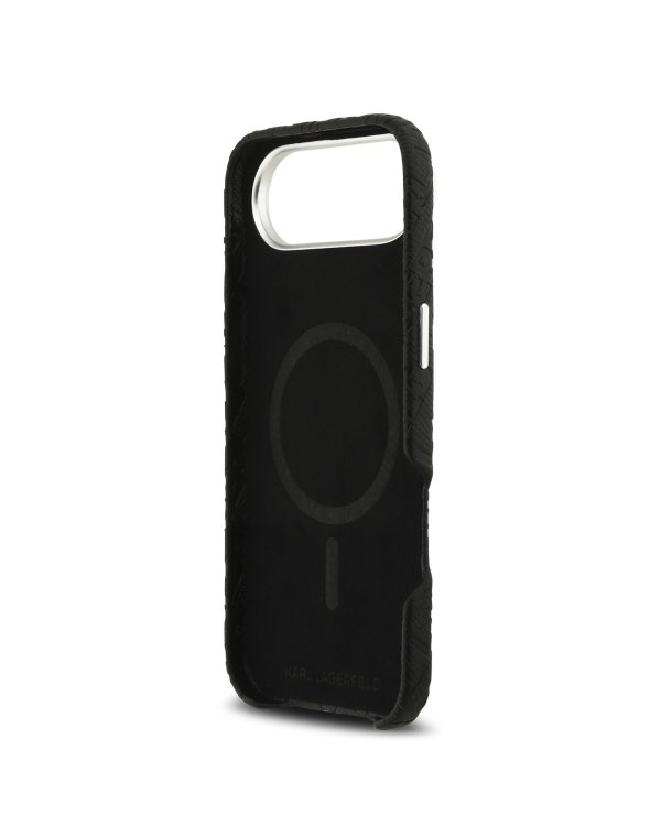 Karl Lagerfeld Grained PU Repeated Logo MagSafe Case Защитный чехол для iPhone Air / чёрный