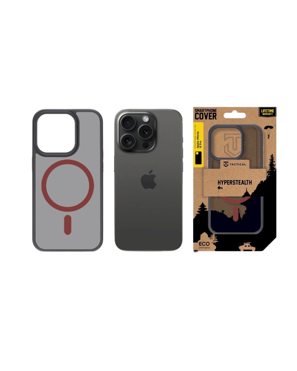 Дополнительное изображение книги «Tactical MagForce Hyperstealth 2.0 Защитный чехол для iPhone 15 Pro / чёрный/красный»
