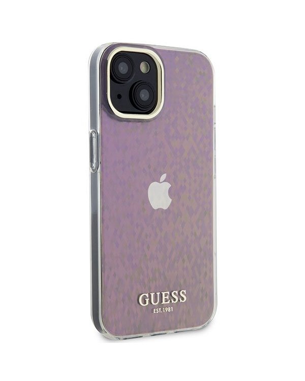 Guess IML Faceted Mirror Disco Iridescent Case Защитный Чехол для iPhone Apple 15